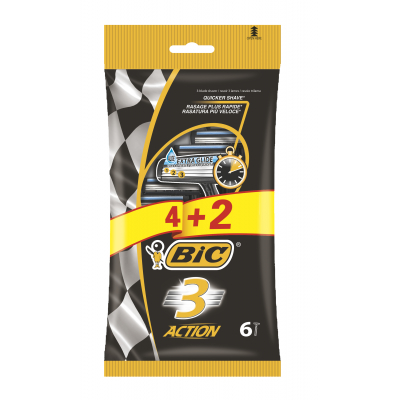 Maquinilla Bic 3 Action 4+2u