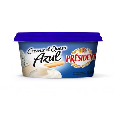 Crema Queso President Azul 125g