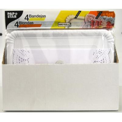 Bandeja Papstar 25x34cm+Blonda 4u