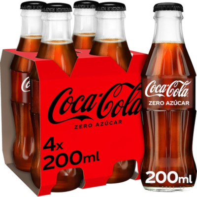 Refresco Cocacola Zero Botella 20cl Pack-4
