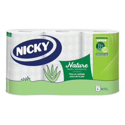 Papel Higienico Nicky Aloe Vera 3 Capas 6u