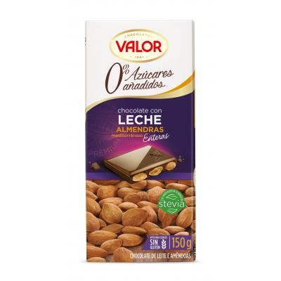 Chocolate Valor Leche Almendra Sin Azucar 150g