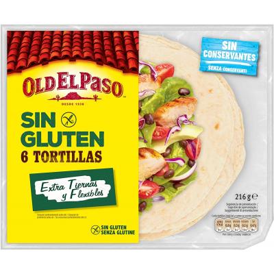 Tortilla Old El Paso Sin Gluten 6u 216g