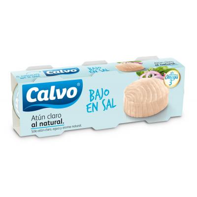 Atun Calvo Claro Natural Bajo En Sal 56g Pack-3