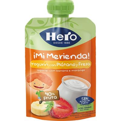 Pouche Hero Yogur Platano Fresa 100g