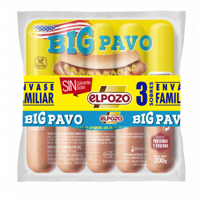 Salchicha Elpozo Pavo Big 200g Pack-3