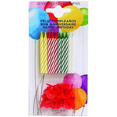Vela Ceras Roura Aniversario 20u