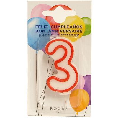 Vela Ceras Roura Cifra Aniversario N3