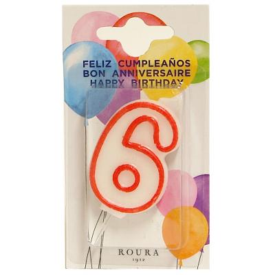 Vela Ceras Roura Cifra Aniversario N6