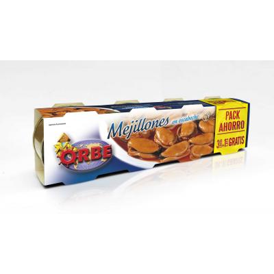 Mejillon Orbe Escabeche Ro-85 Pack-3+1