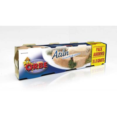 Atun Orbe Aceite Girasol Ro-85 Pack-3+1