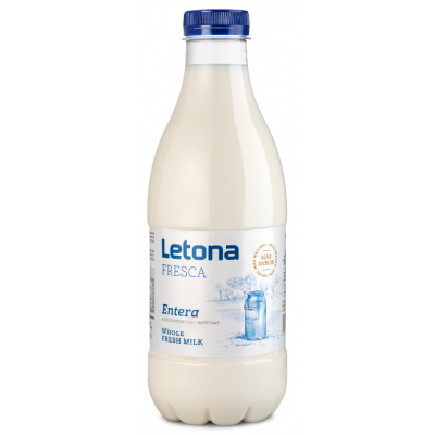 Leche Letona Fresca Entera Plastico 1l