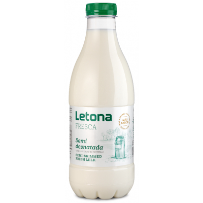 Leche Letona Fresca Semi Plastico 1l