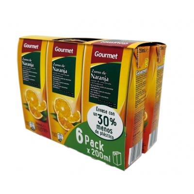 Zumo Gourmet Naranja 200ml Pack-6