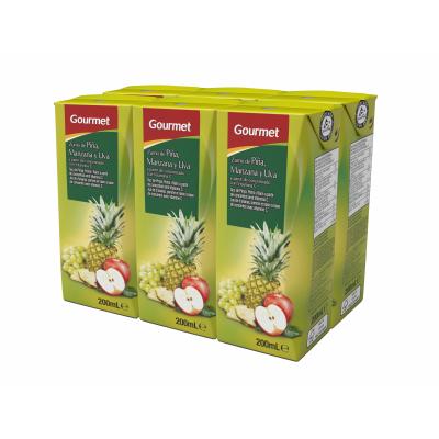 Zumo Gourmet Piña/Uva 200ml Pack-6