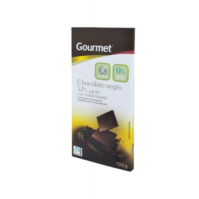 Chocolate Gourmet Negro Sin Azucar Negro 52% 100g