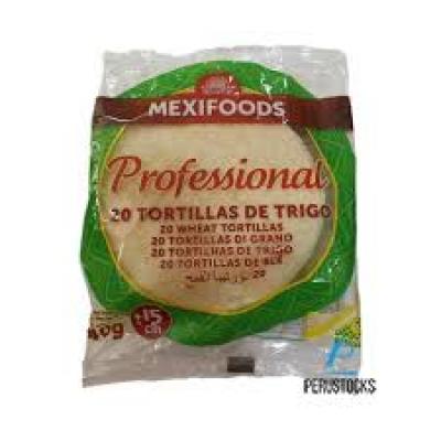 Tortilla Mexifoods Trigo 20u 25 Cm