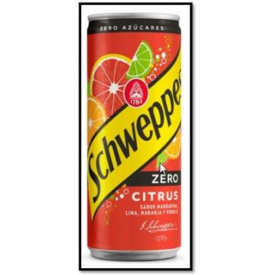 Refresco Schweppes Citrus Zero Lata 33cl