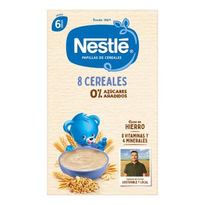 Papilla Nestle 8 Cereales Bifidus 0% Azucares Añadidos 330g