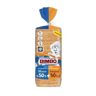 Pan De Molde Bimbo 50% Blanco/ 50% Integral 480g