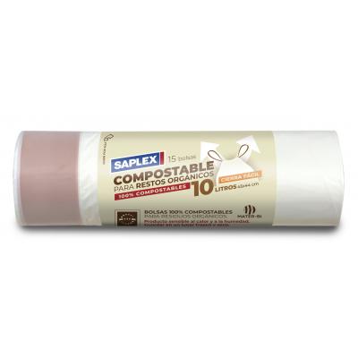 Bolsa Basura Saplex Compotable Organica 10l 15u