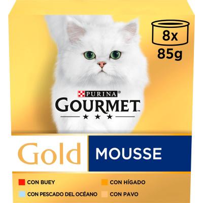 Comida Gato Gourmet Gold Mousse 85g Pack-8