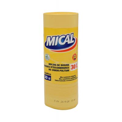Bolsa Basura Mical Amarilla Cierre Facil 30l 30u