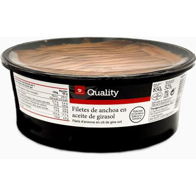 Anchoa Quality Aceite Vegetal Tarrina 525g