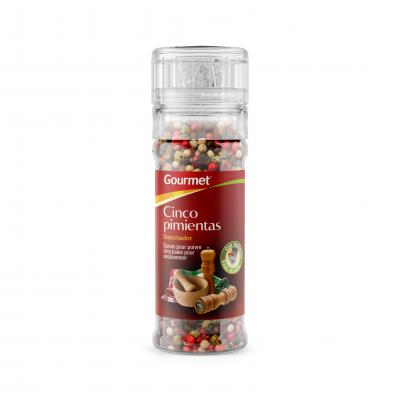 5 Pimientas Gourmet Molido Salero 40g