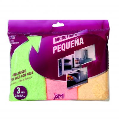 Bayeta Am Microfibra Pequeña 32x32cm 3u