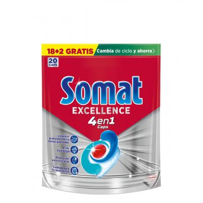 Lavavajillas Somat Capsula Excellence 4 En 1 18+2 Capsulas