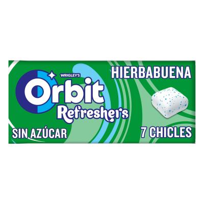 Chicle Orbit Refreshers Hierbabuena Grageas 7u