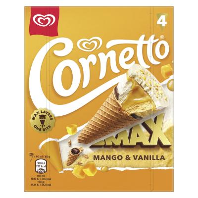Helado Cornetto Max Chocolate Blanco&Mango 4u