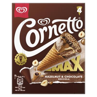 Helado Cornetto Max Chocolate&Hazelnut 4u