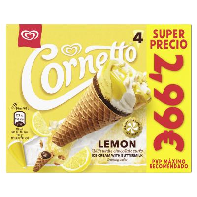 Helado Cornetto Limon 4u