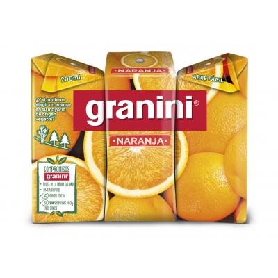 Nectar Granini Naranja Brick 200ml Pack-3