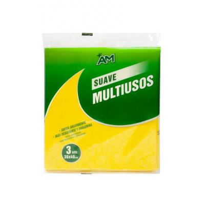 Bayeta Am Viscosa Amarilla 36x40 Pack-3