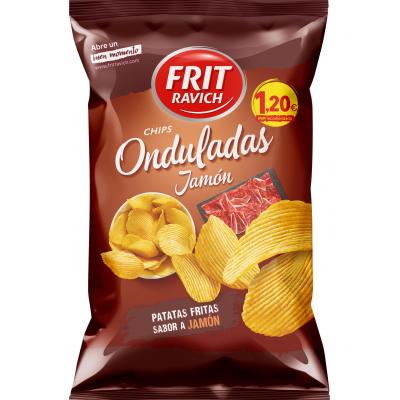 Patata Frit Ravich Ondulada Jamon 105g 1,20e